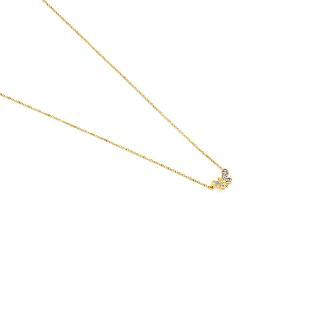 Collar de oro con diamantes motivo mariposa Bera