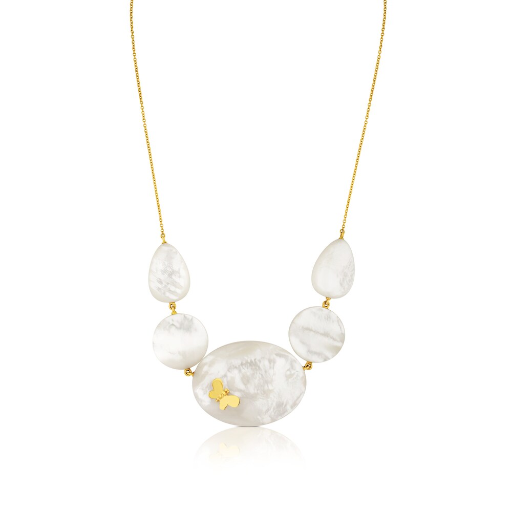Flutura Mop Butterfly Gold Plated Necklace - Bara Boheme main image 0