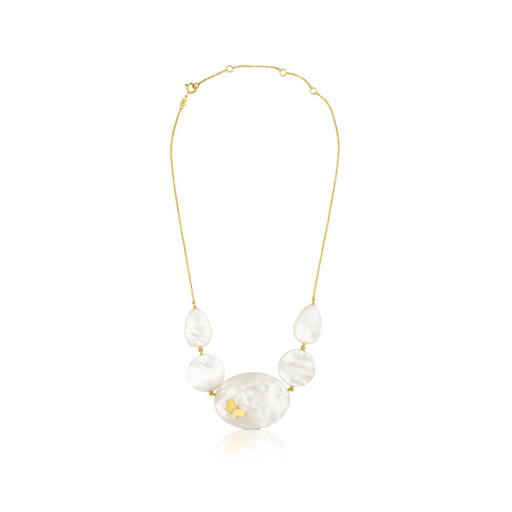 Flutura Mop Butterfly Gold Plated Necklace - Bara Boheme main image 1
