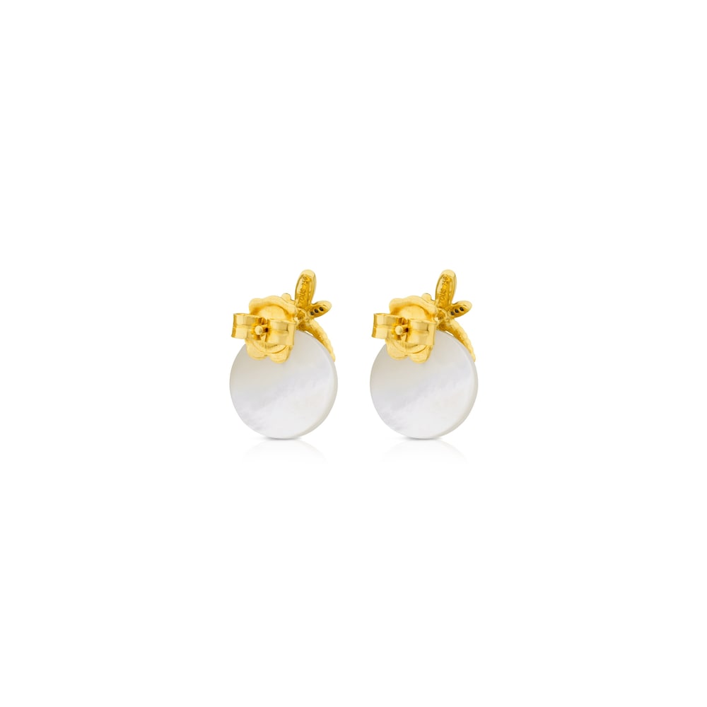 Aretes Bera de Oro con N&aacute;car y Diamantes