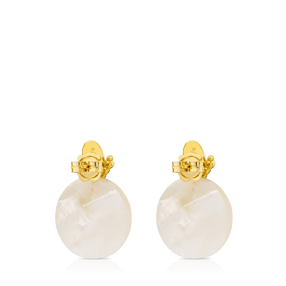 18K Solid Gold Bera Butterfly Earrings with Mother-of-pearl