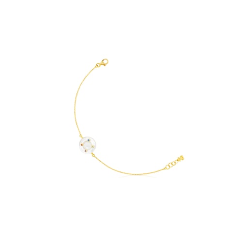Ciel Bracelet in 18K Solid Gold with Gems and Mother-of-Pearl
