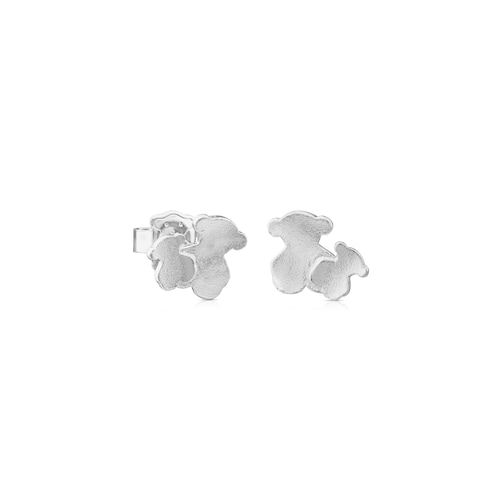 Pendientes de plata motivo oso 1cm Hill