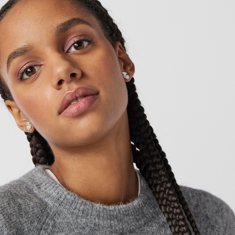 Pendientes de plata motivo oso 1cm. Hill