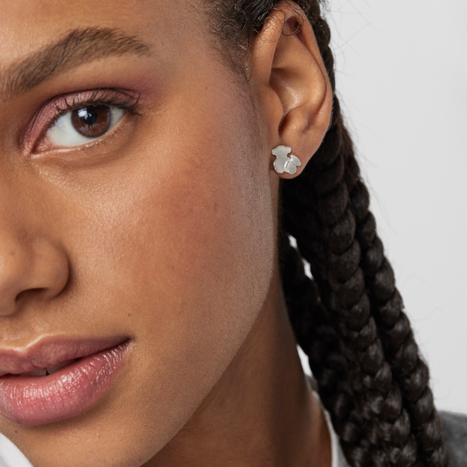 Silver TOUS Hill Earrings Bear motif 1cm.