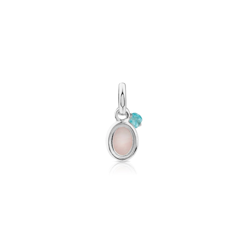 Silver Tiny Pendant with Rose Quartz and Apatite