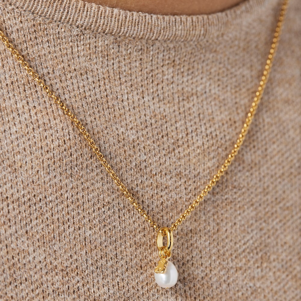 Vermeil Silver Tiny Pendant with Pearl