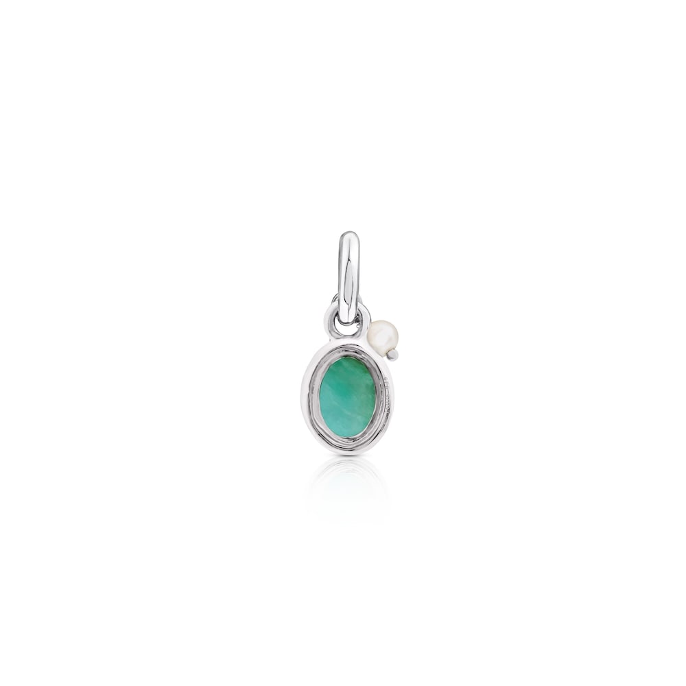 Silver Tiny Pendant with Amazonite and Pearl