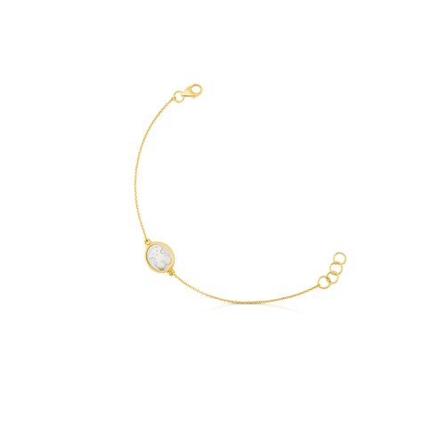Pulsera de oro con n&aacute;car Camee