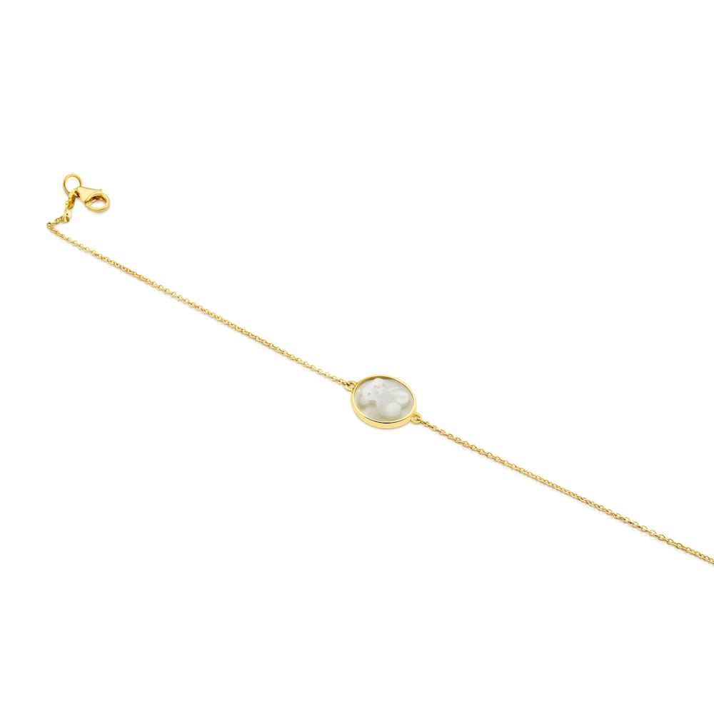 Pulsera de oro con n&aacute;car Camee