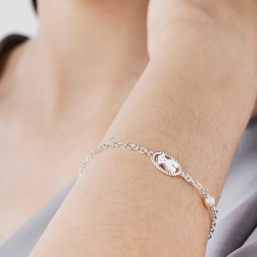 Pulsera Camee de Plata con Perla