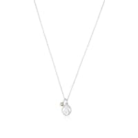 Silver Camee Necklace with Pearl