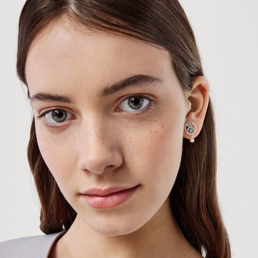 Pendientes de plata con perla cultivada Camee