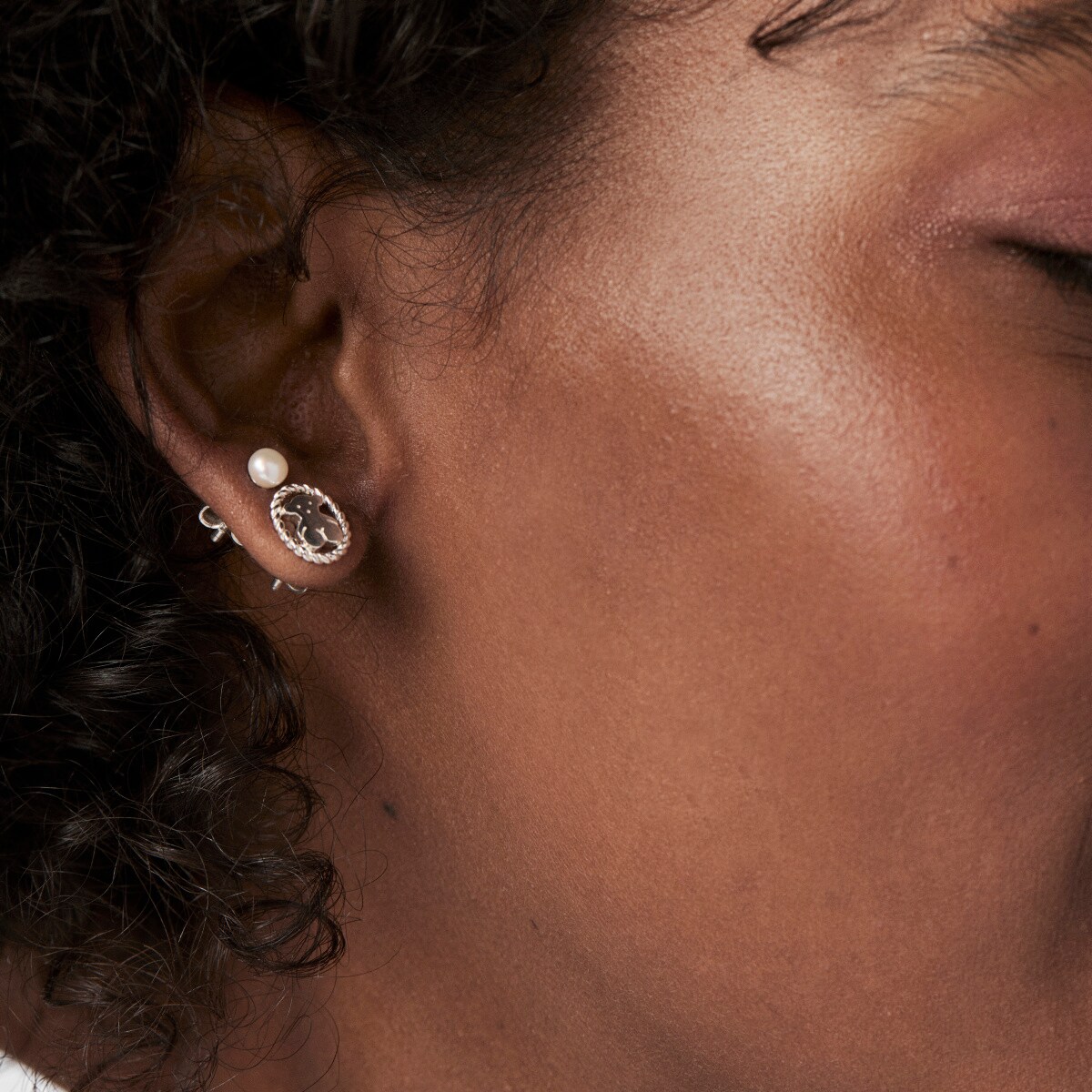 Silver Camee Earrings