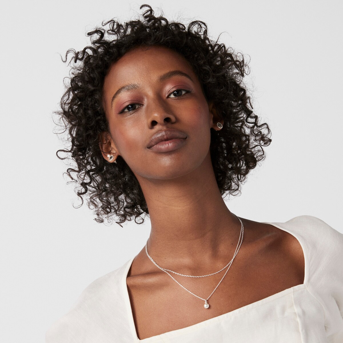 Silver Camee Earrings