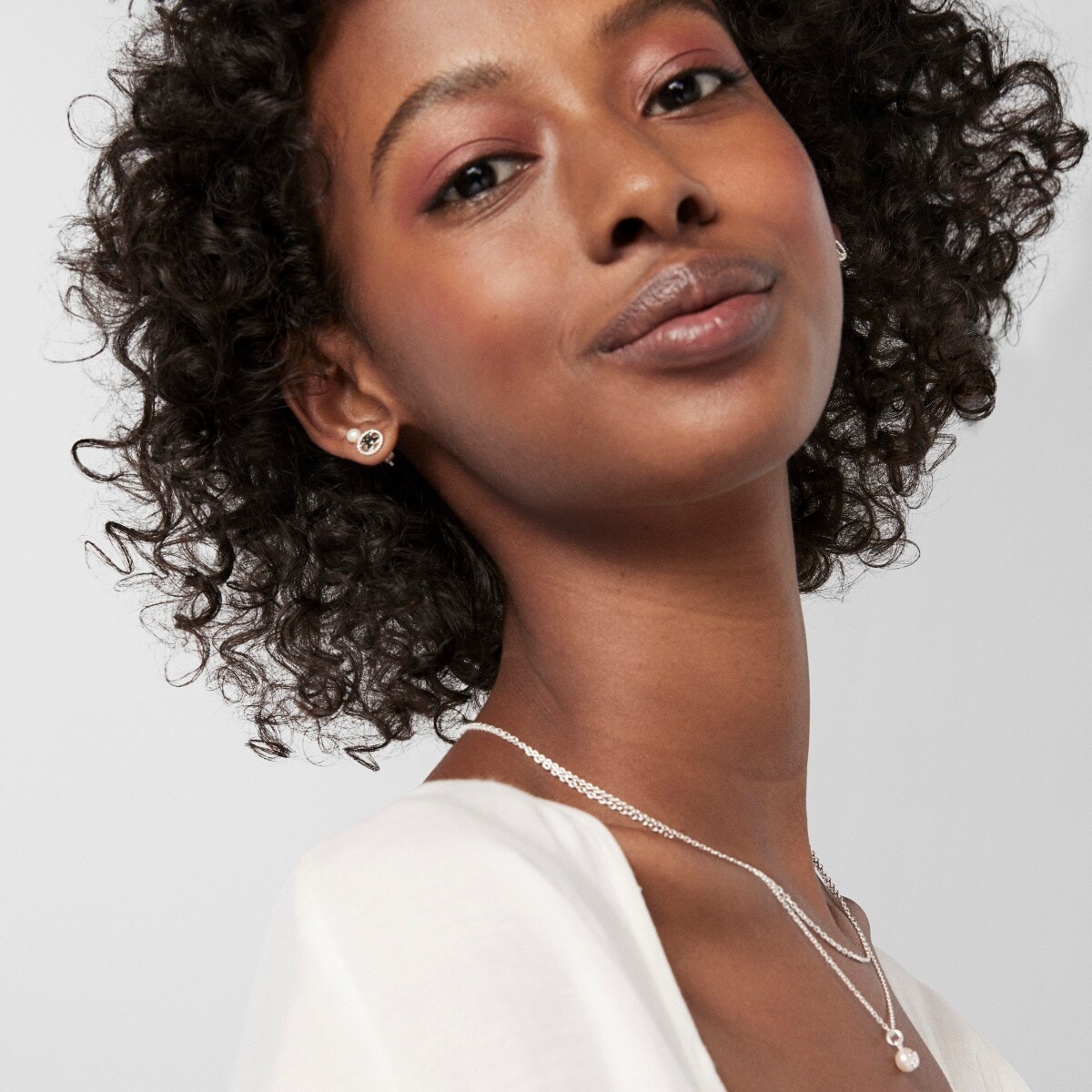 Silver Camee Earrings