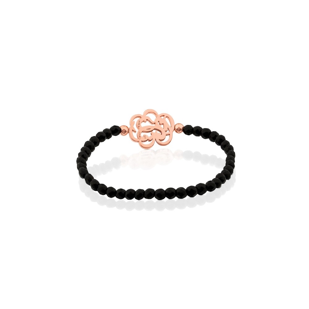 Pulsera Rubric con ba&ntilde;o de oro rosa 18 kt sobre plata y &oacute;nix