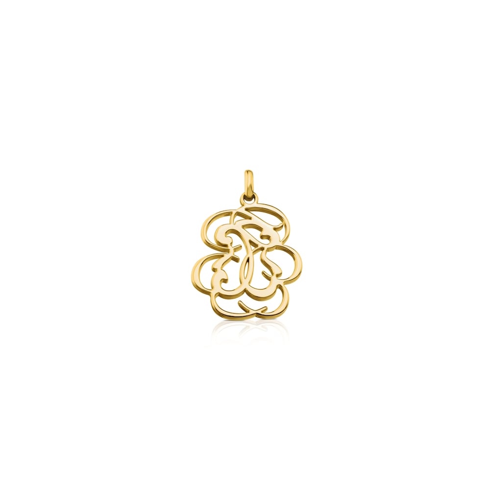 18K Solid Gold Rubric Pendant