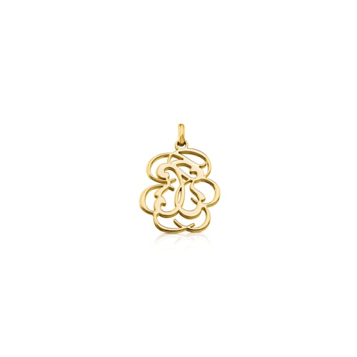 18K Solid Gold Rubric Pendant