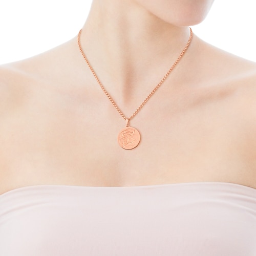 Rose Vermeil Silver Rubric Pendant