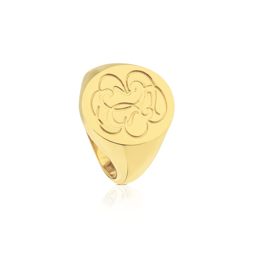 Anillo con ba&ntilde;o de oro 18 kt sobre plata Rubric