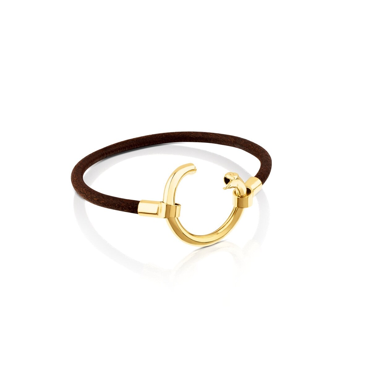 Vermeil Silver and Leather Hold Bracelet