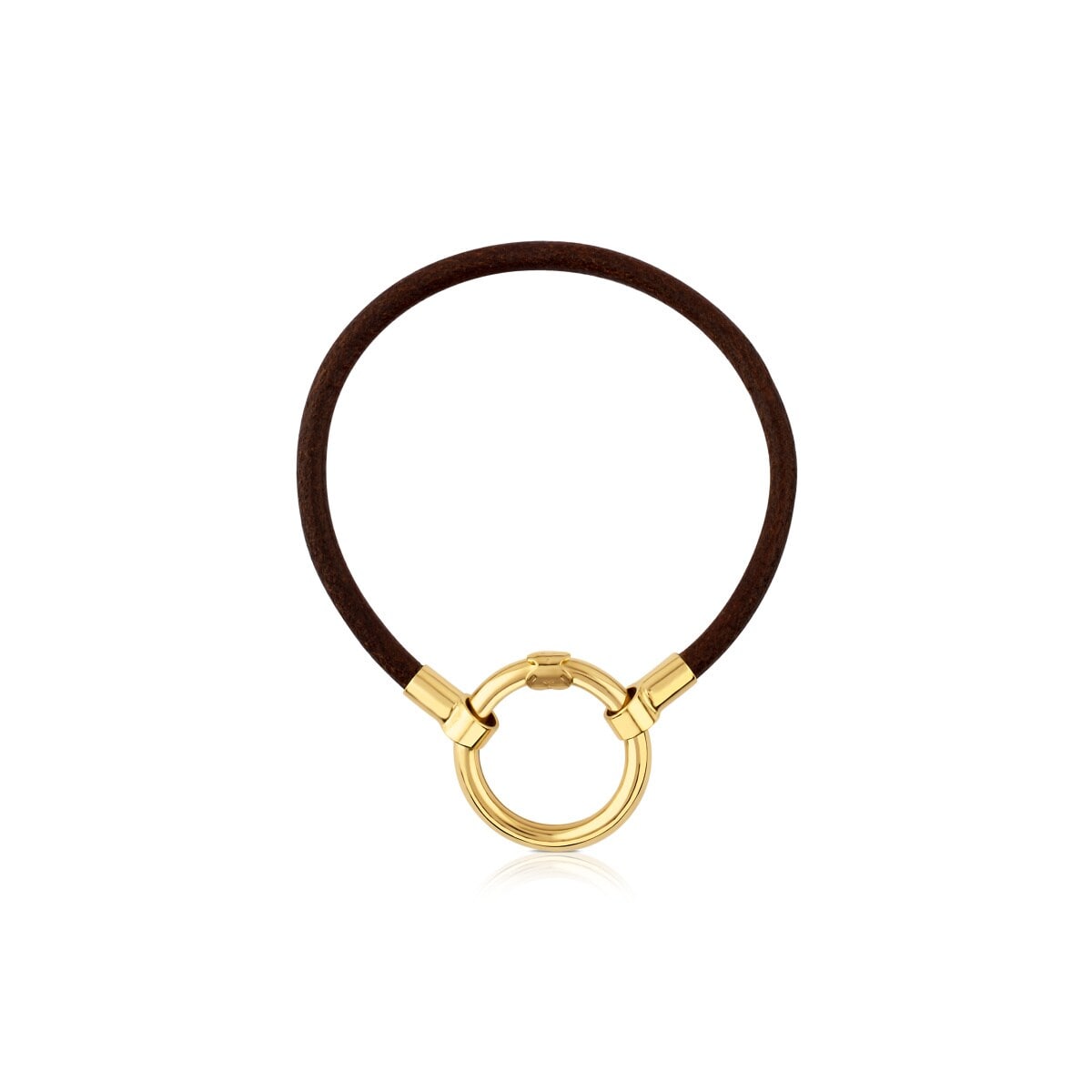 Vermeil Silver and Leather Hold Bracelet