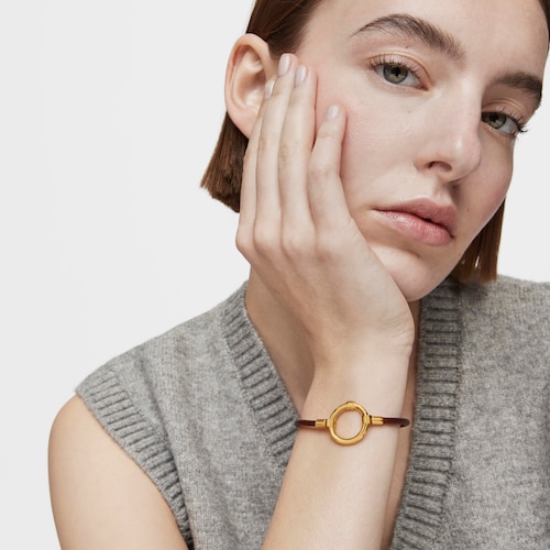 Bracelet Hold en Argent Vermeil et Cuir