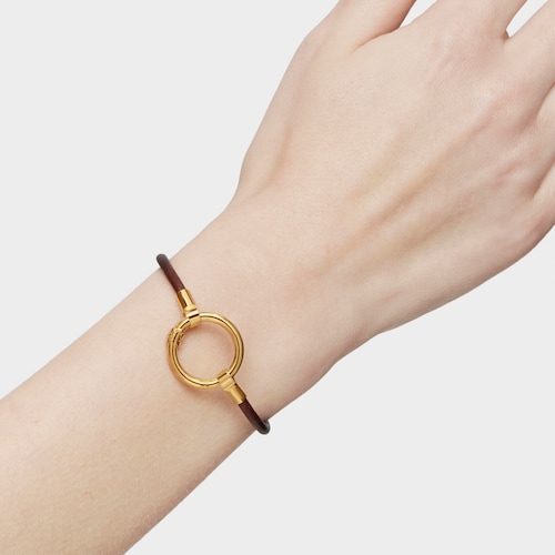 Bracelet Hold en Argent Vermeil et Cuir