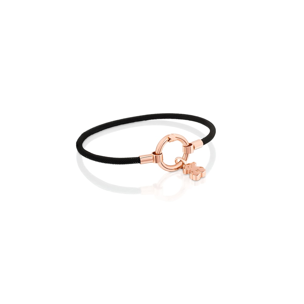 Pulsera peque&ntilde;a Hold con ba&ntilde;o de oro rosa de 18 kt sobre plata y Acero