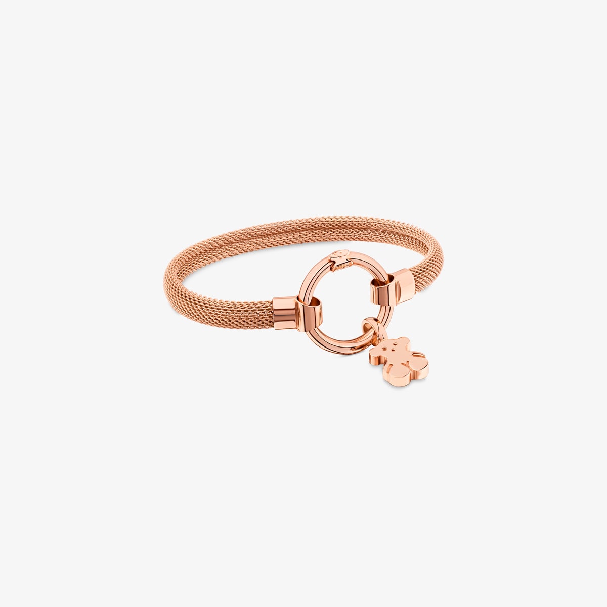 Tous - Pulsera Mediana Con Baño De Oro Rosa 18 Kt Sobre Plata Y Acero 1,15 Cm Hold - Rosado