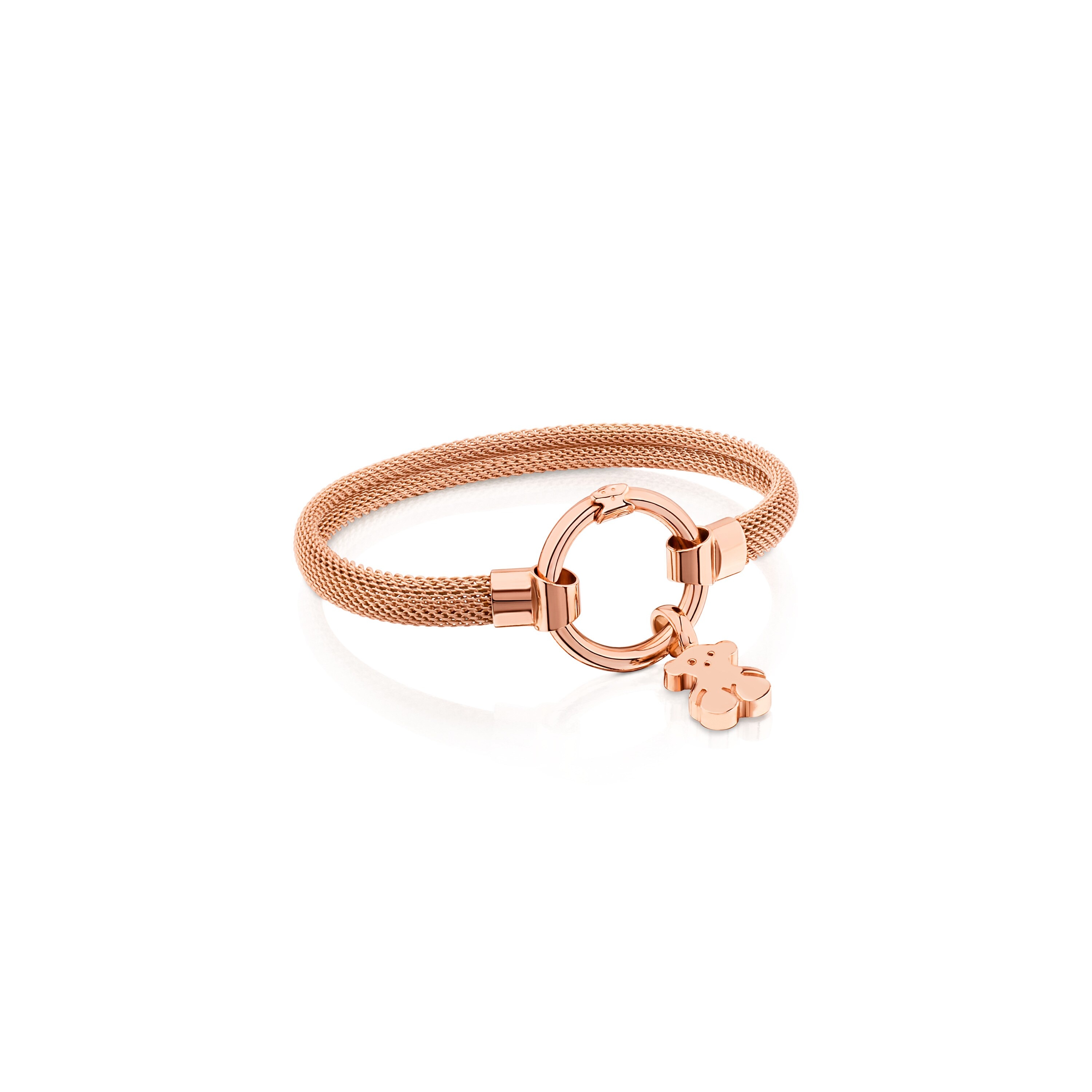 Medium Rose Vermeil Silver and Steel TOUS Hold Bracelet 1,15cm
