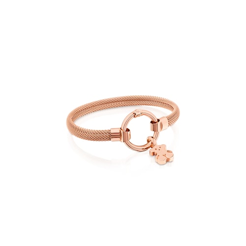 Medium Rose Vermeil Silver and Steel TOUS Hold Bracelet 1,15cm