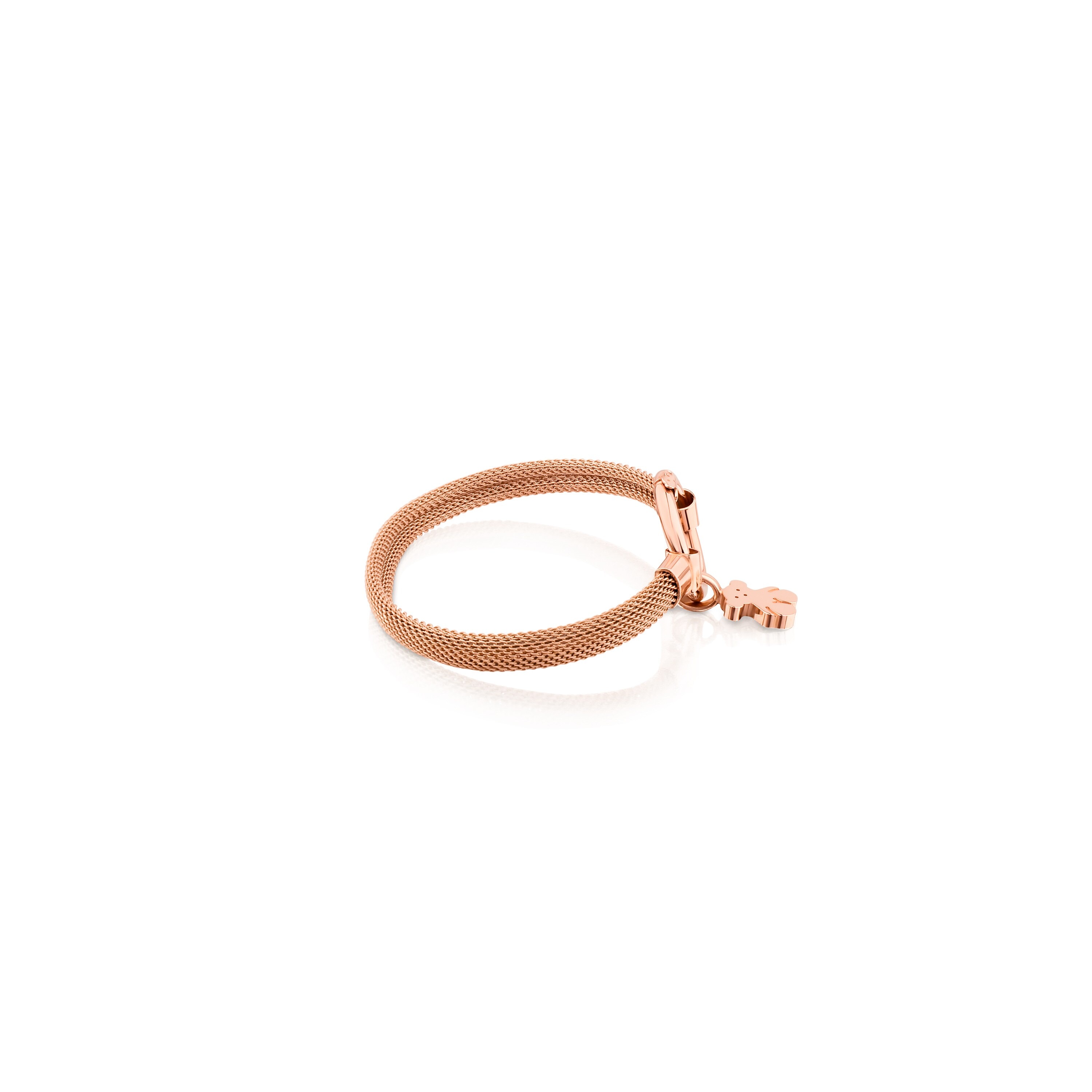 Medium Rose Vermeil Silver and Steel TOUS Hold Bracelet 1,15cm