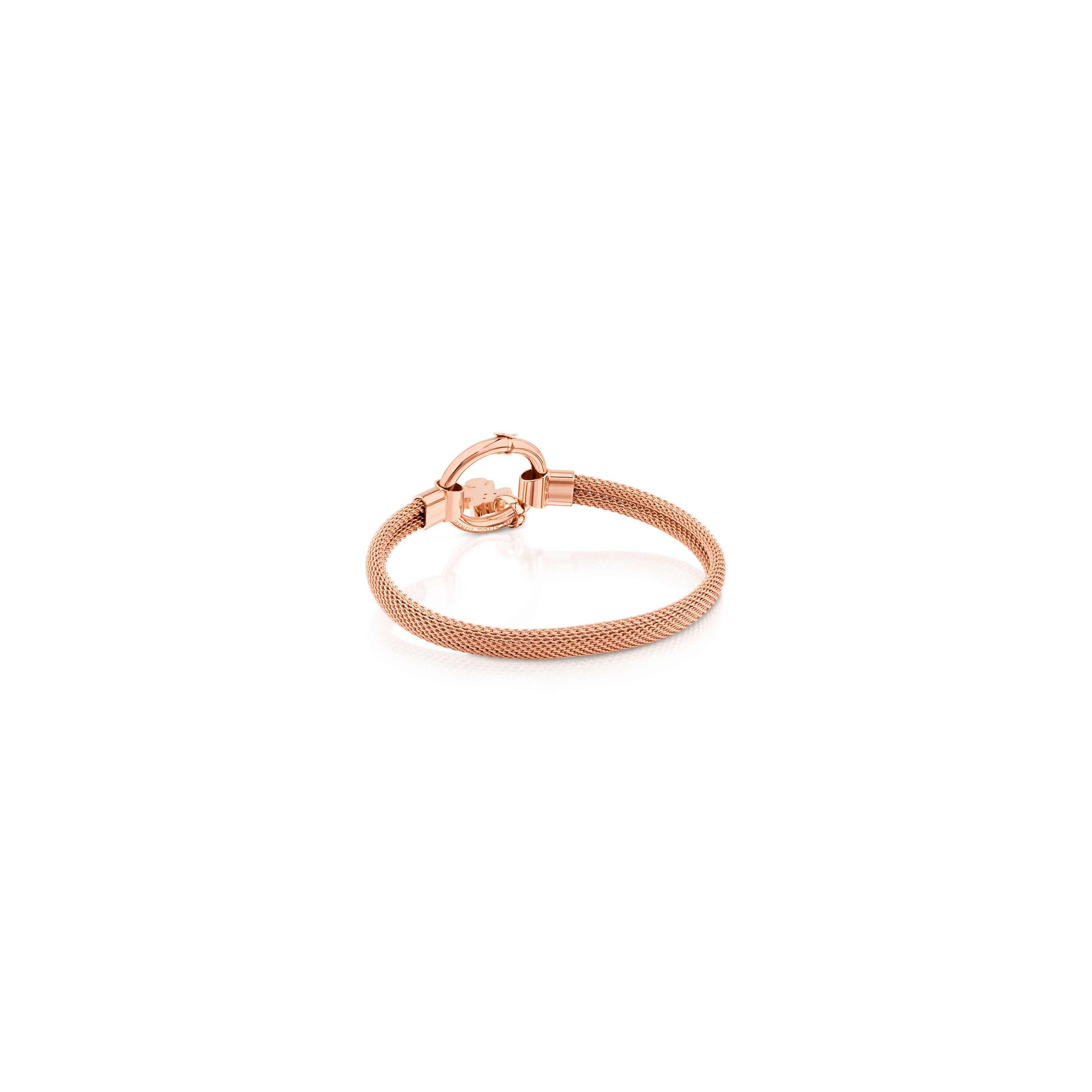 Medium Rose Vermeil Silver and Steel TOUS Hold Bracelet 1,15cm
