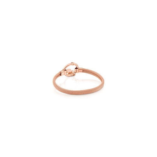 Medium Rose Vermeil Silver and Steel TOUS Hold Bracelet 1,15cm