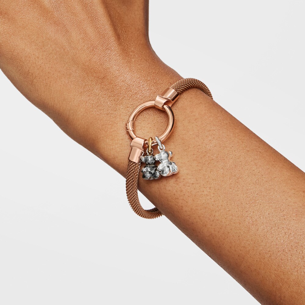 Medium Rose Vermeil Silver and Steel TOUS Hold Bracelet 1,15cm
