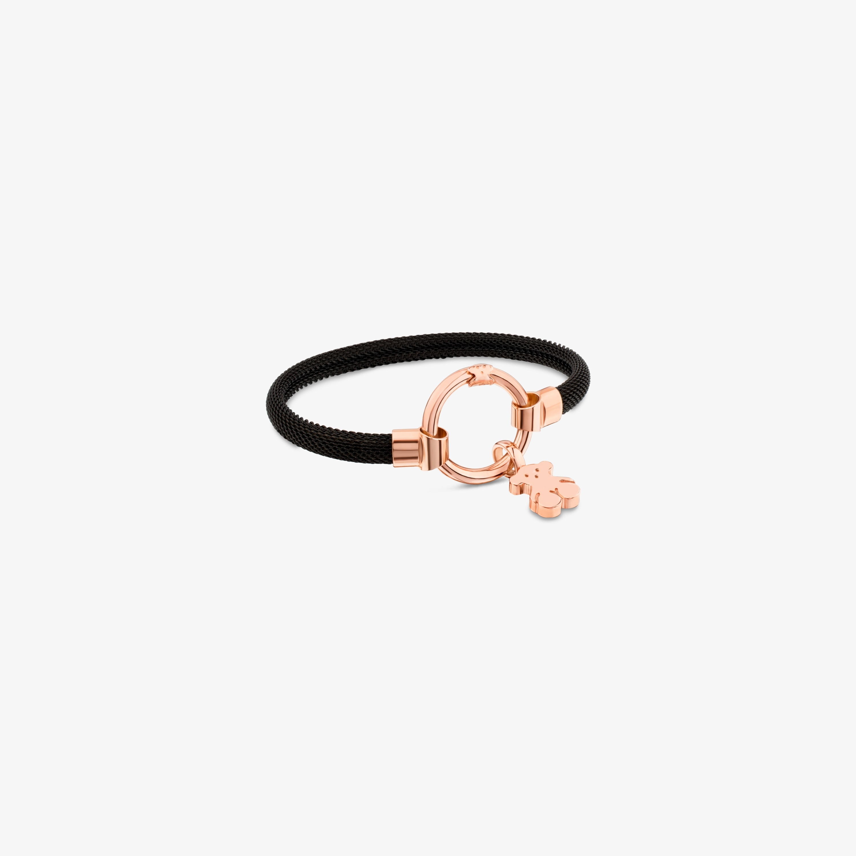 Medium Rose 18K gold vermeil and black IP Steel TOUS Hold Bracelet