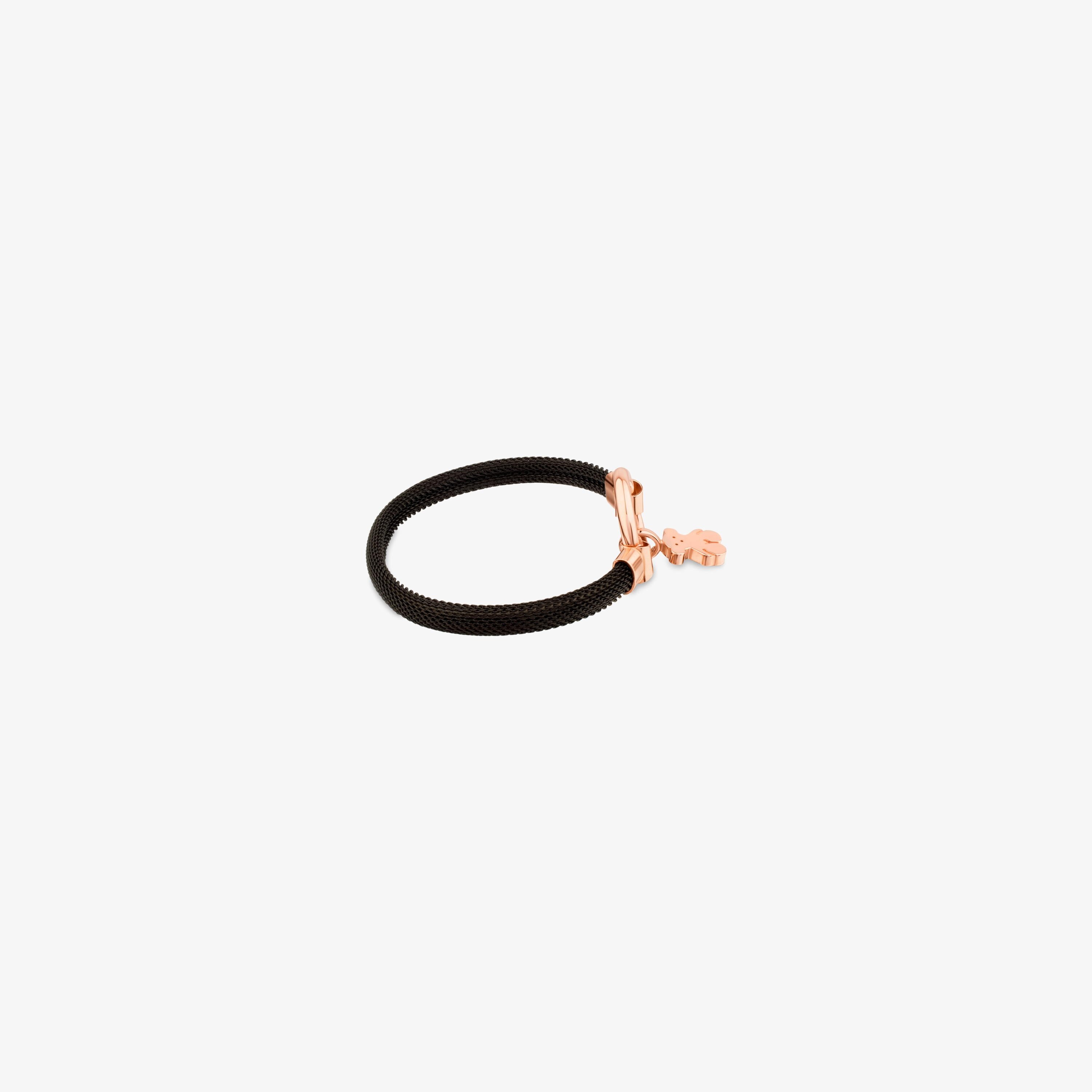 Medium Rose 18K gold vermeil and black IP Steel TOUS Hold Bracelet