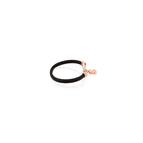 Medium Rose Vermeil Silver and black IP Steel TOUS Hold Bracelet