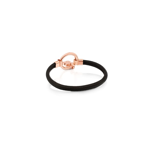 Medium Rose Vermeil Silver and black IP Steel TOUS Hold Bracelet