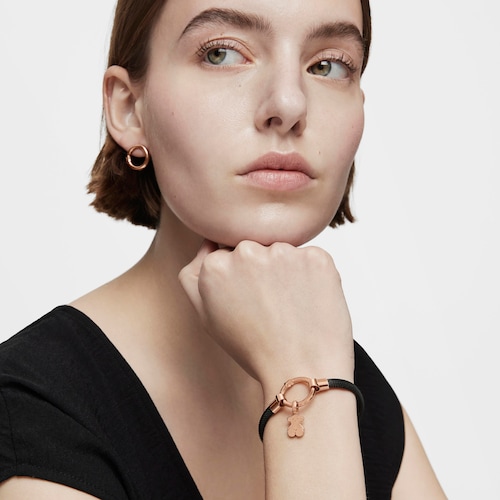 Medium Rose Vermeil Silver and black IP Steel TOUS Hold Bracelet