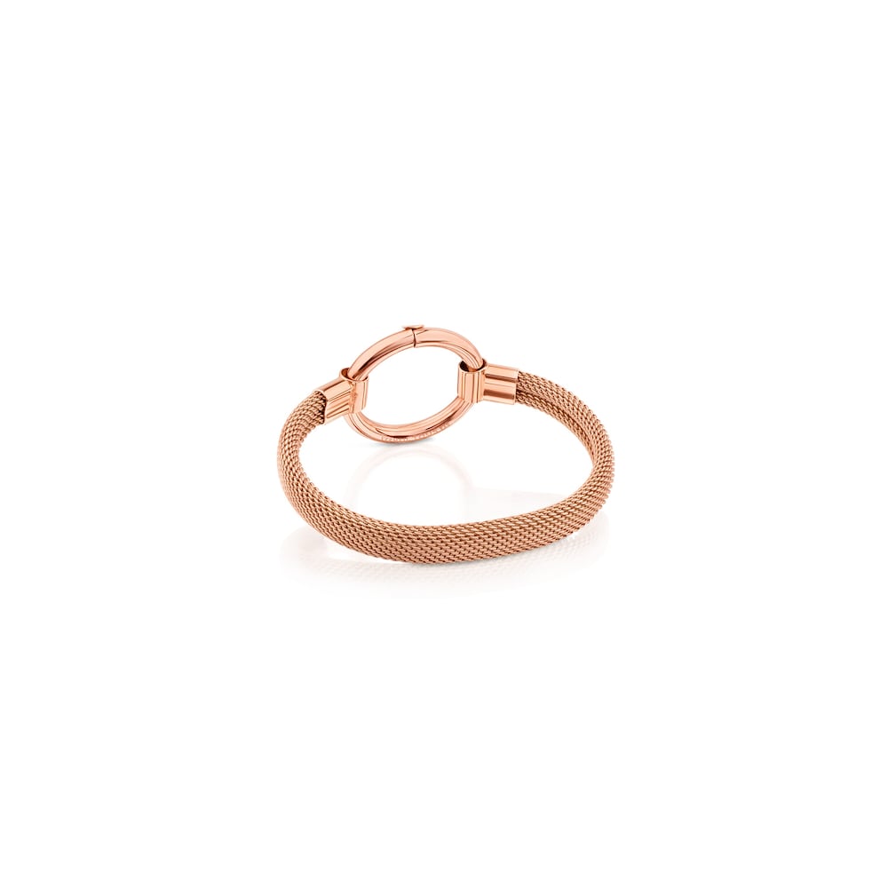 Pulsera con ba&ntilde;o de oro rosa 18 kt sobre plata y acero IP rosa Hold