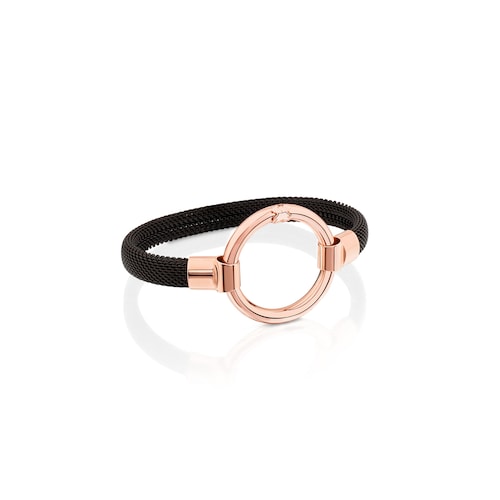 Rose Vermeil Silver and Black IP Steel TOUS Hold Bracelet