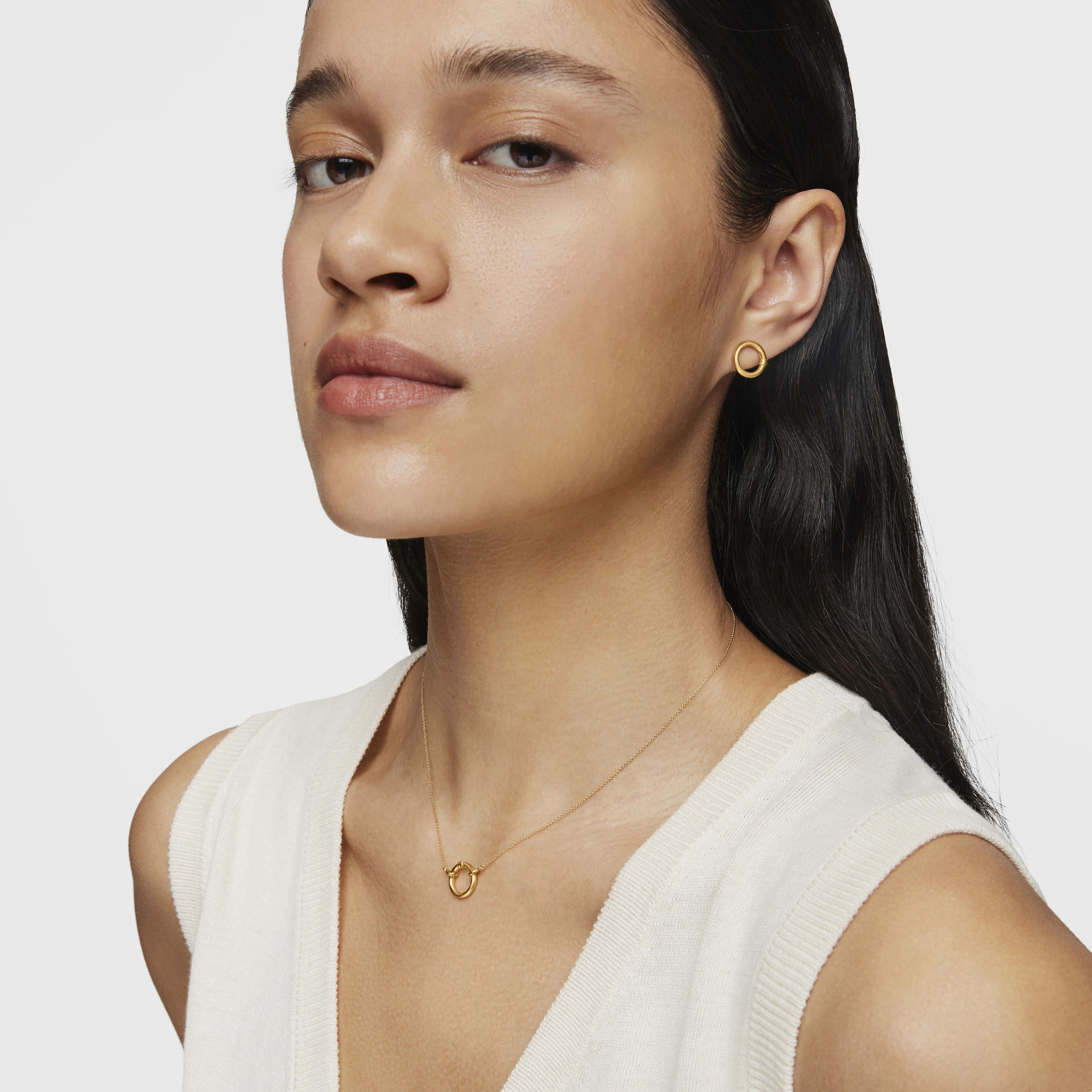 Gold Hold Necklace with 47/100" ring