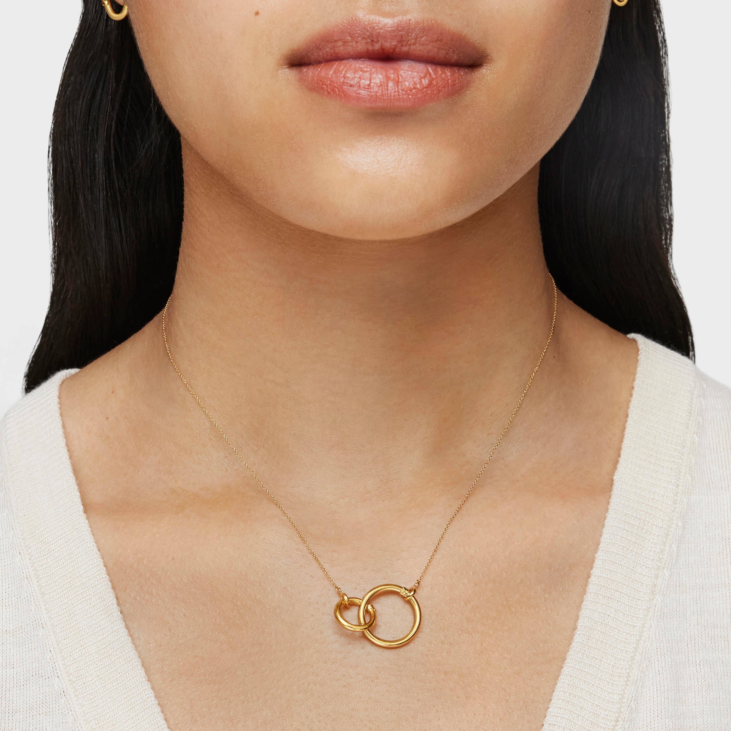 Gold Hold Necklace with 47/100" ring