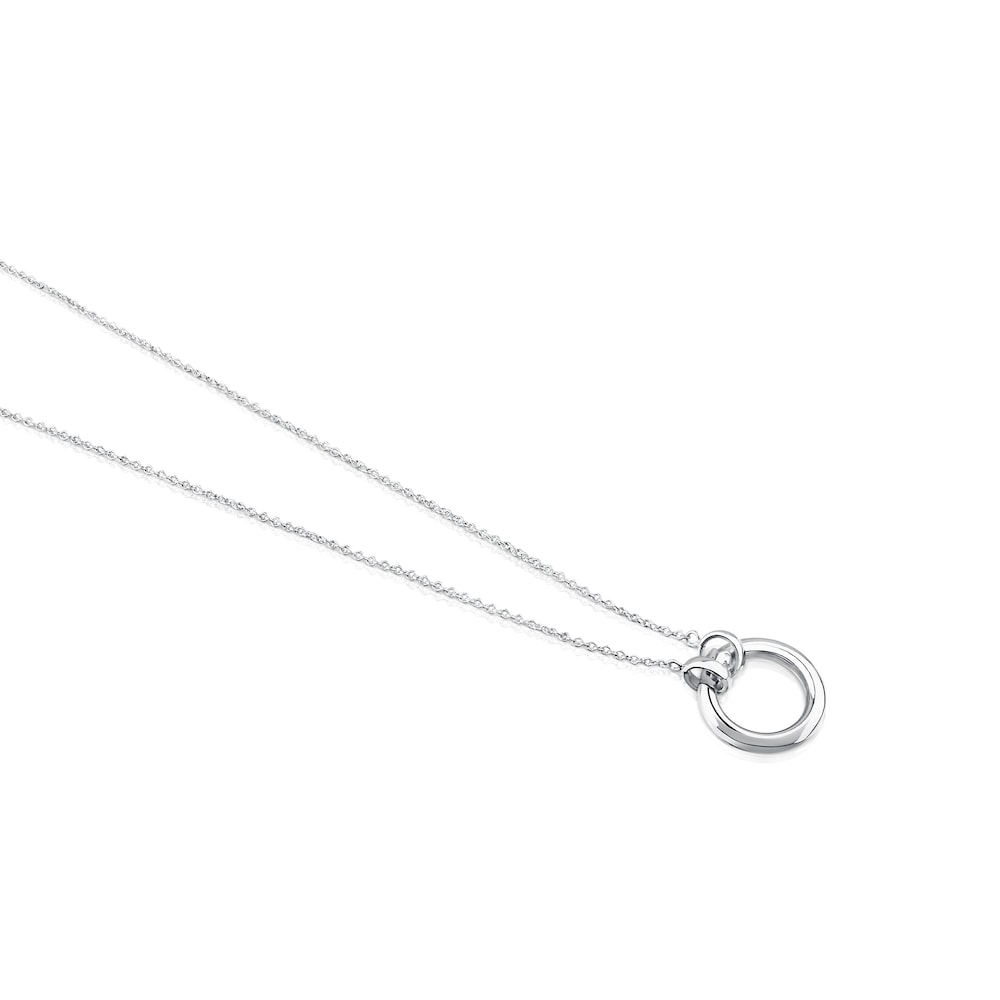Collar de plata con anilla de 16mm Hold image number 2