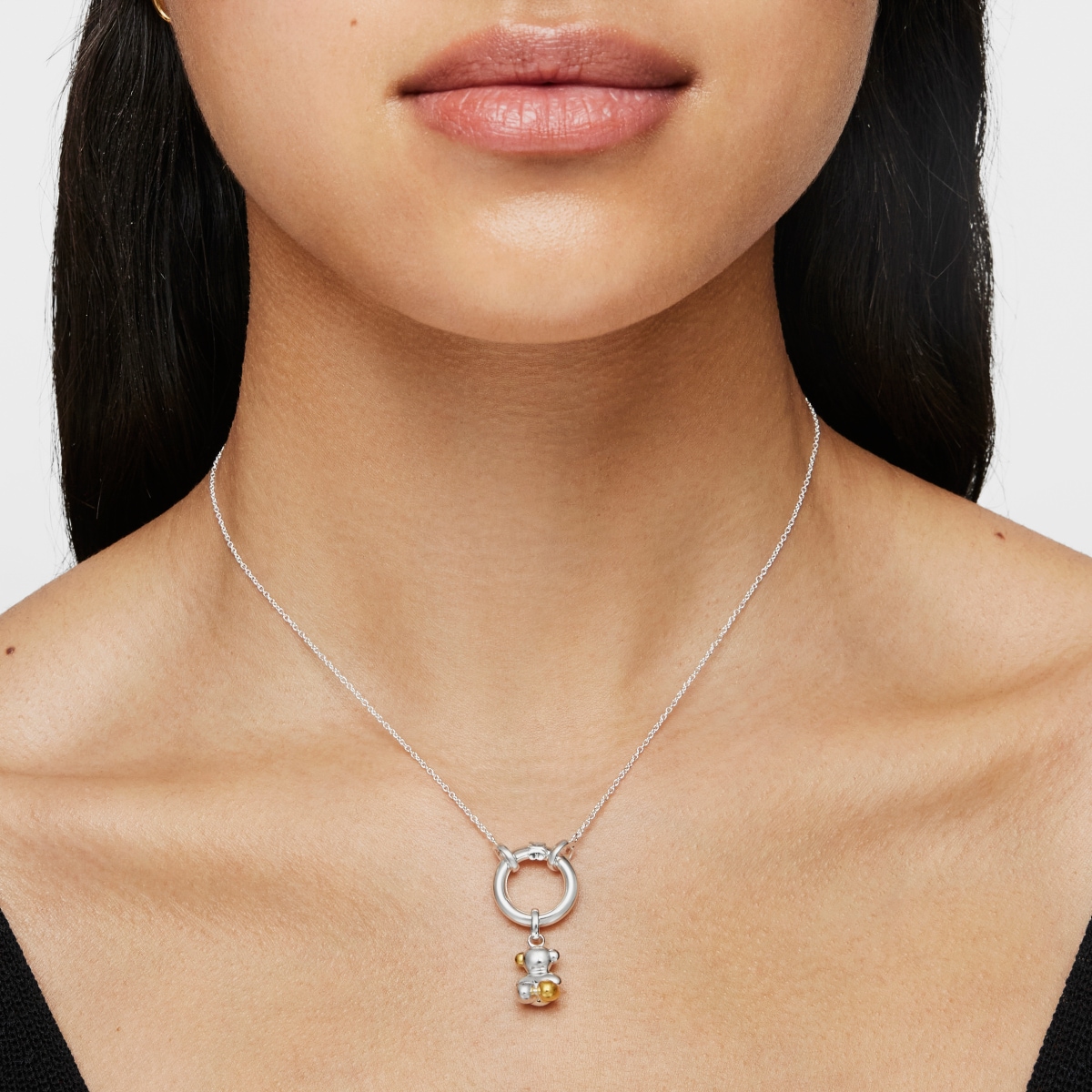 Collar de plata con anilla de 16mm Hold