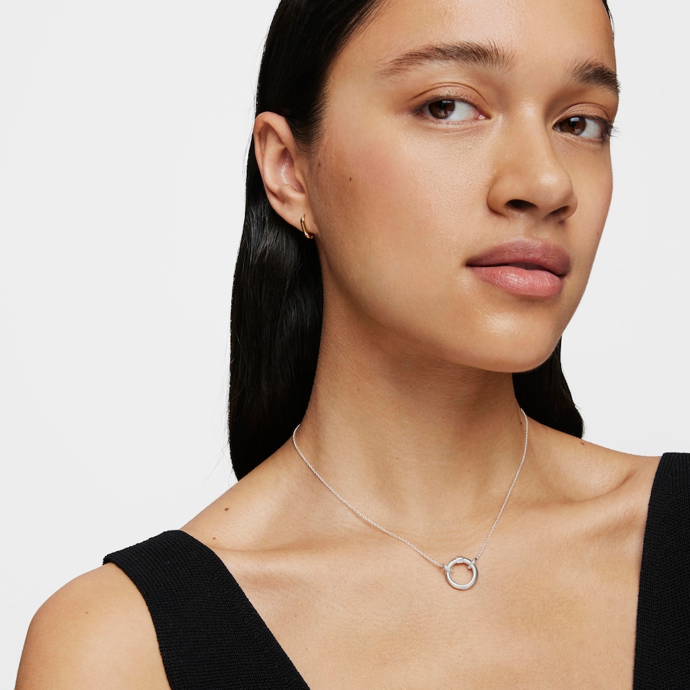 Collar de plata con anilla de 16mm Hold