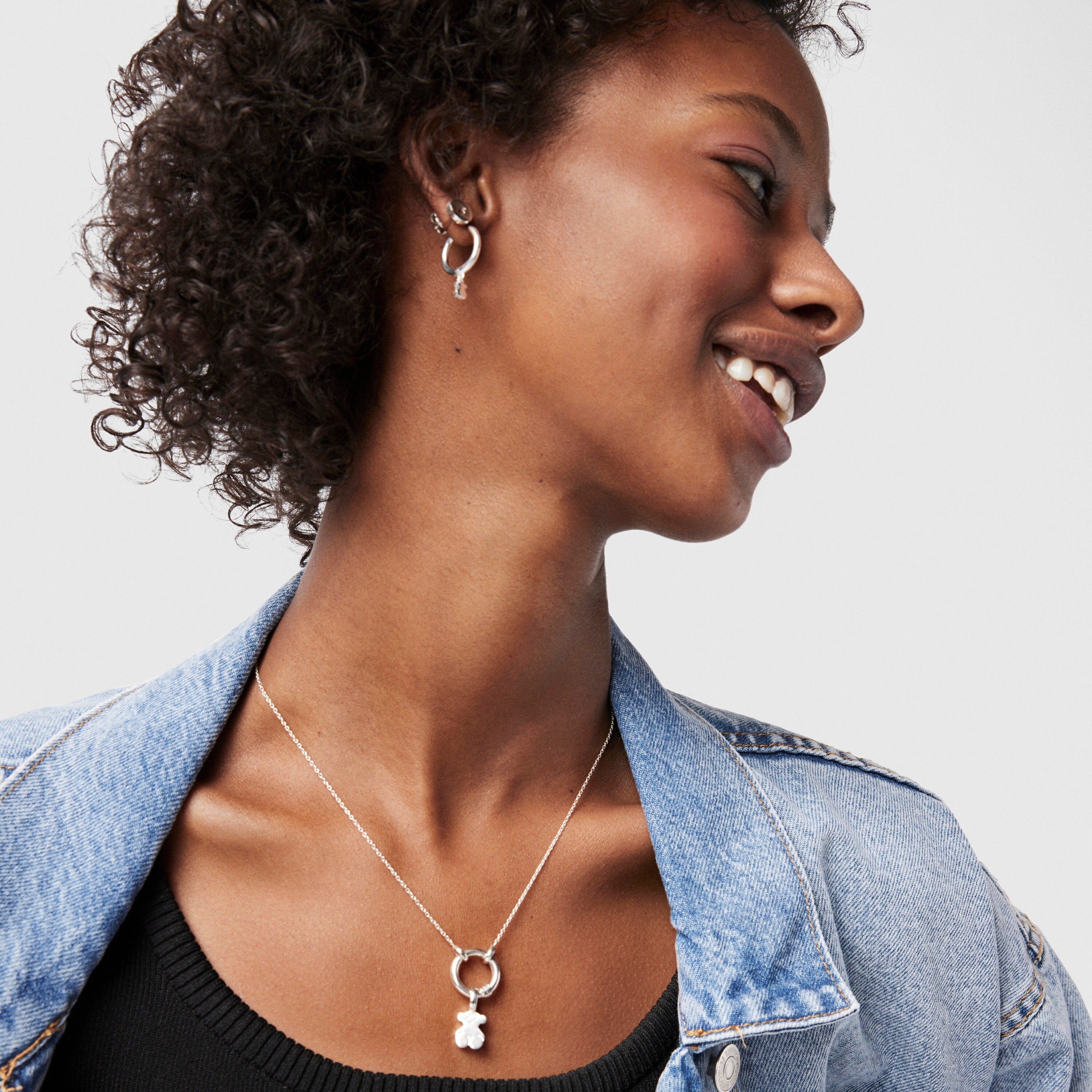 Silver TOUS Hold Necklace 1,6cm.